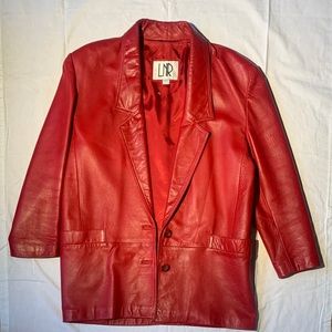 100% genuine red leather coat